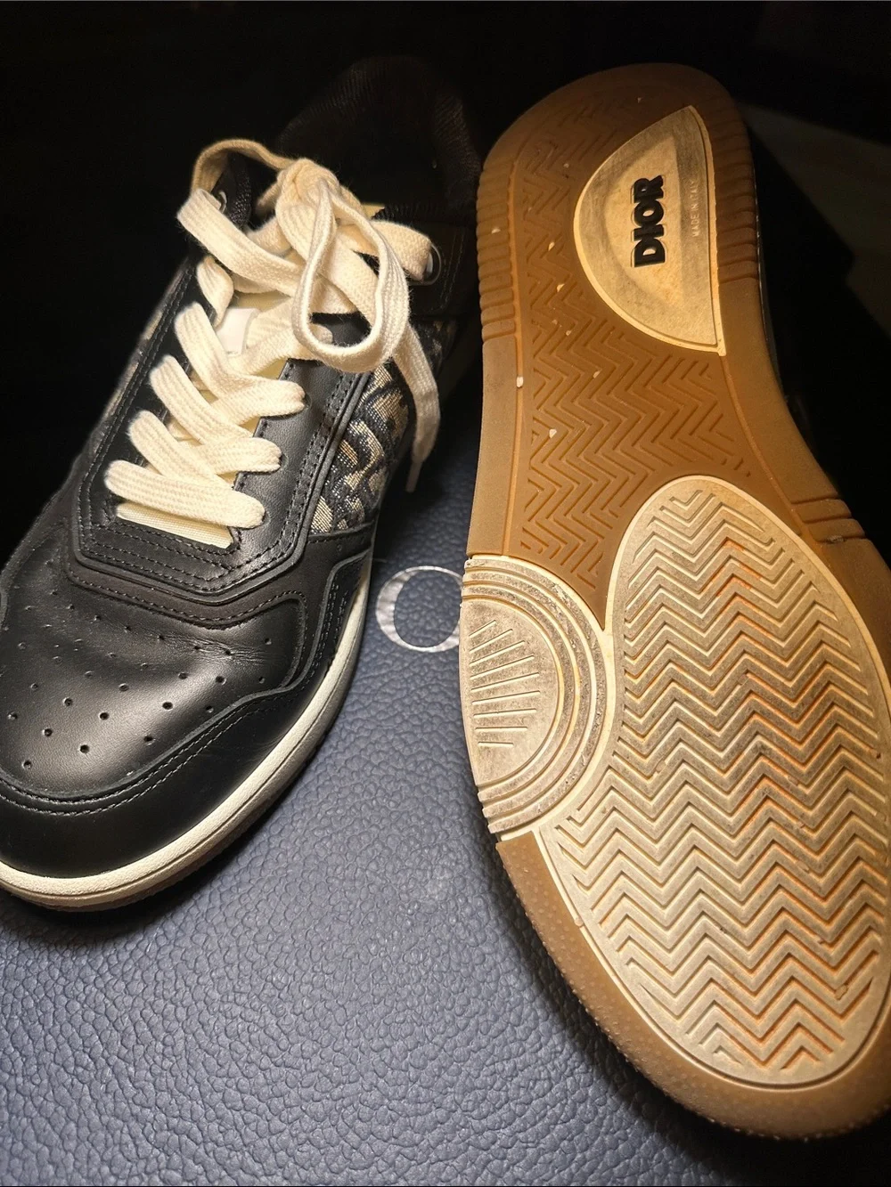 Dior Men's Black Sneakers with Cream Accents - Picture 3 of 4